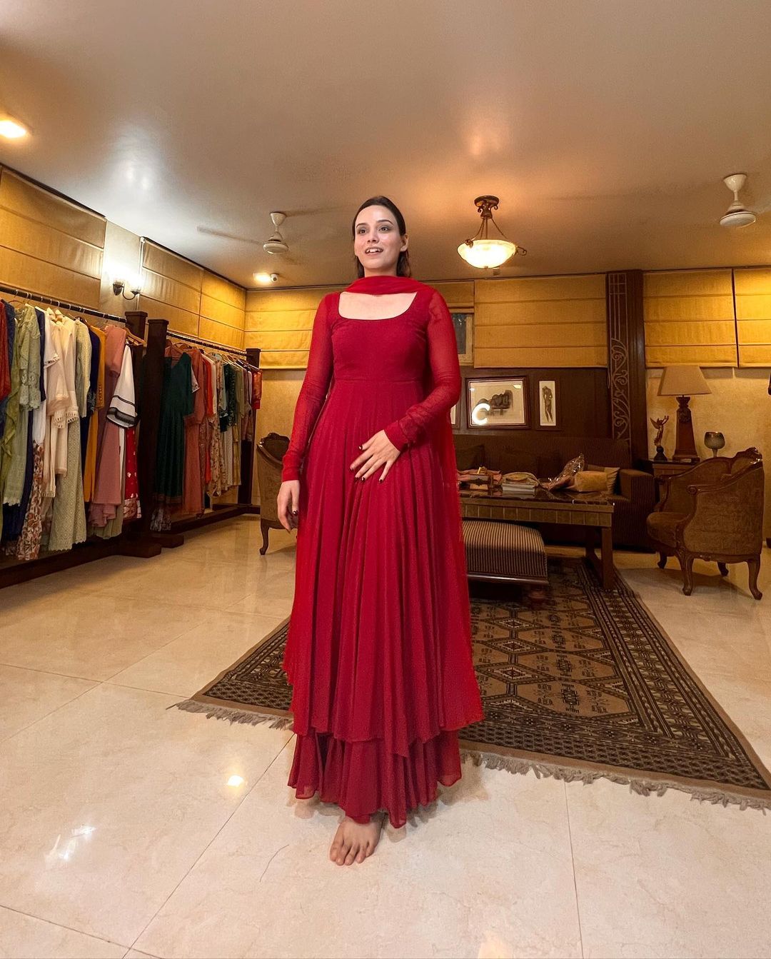 Maharani Premium Red Anarkali Suit Set – Liksha Clothing