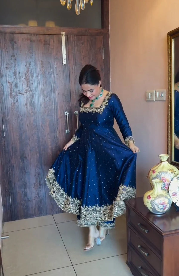 Prachi's' Blue Havy Vichitra Royal Elegant Suit Set