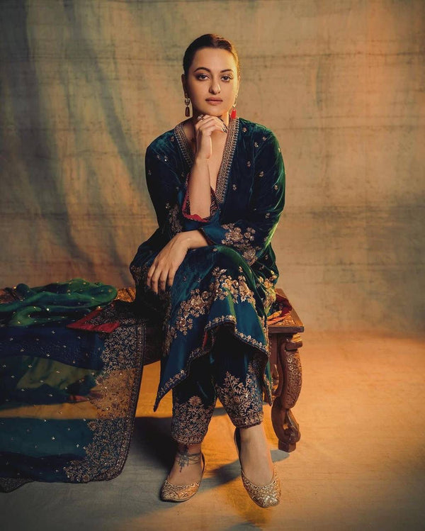 Sonakshi's Velvet Royal Elegant Suit Set