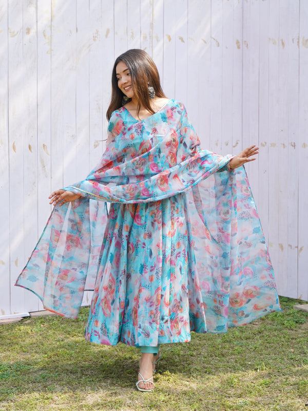 Floral Organza Suit Set