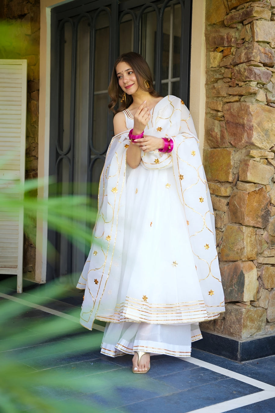 Shubhra Faux Georgette Glint Kurta Set