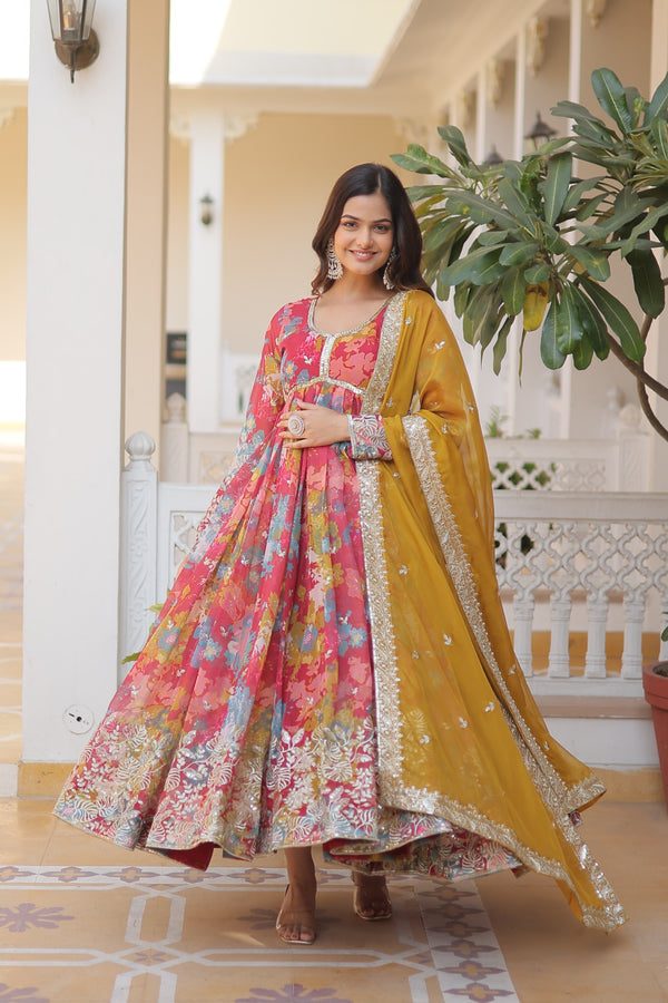 SANAYA'S'  ALIA CUT GOWN WITH DUPATTA SET
