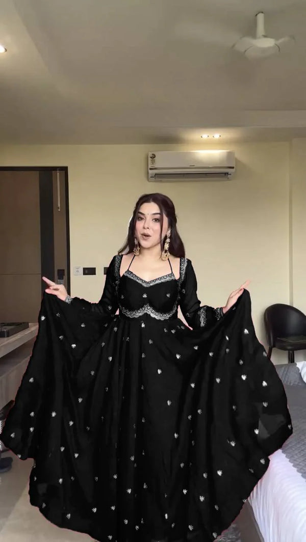 Classic Black Special Anarkali Premium Suit Set