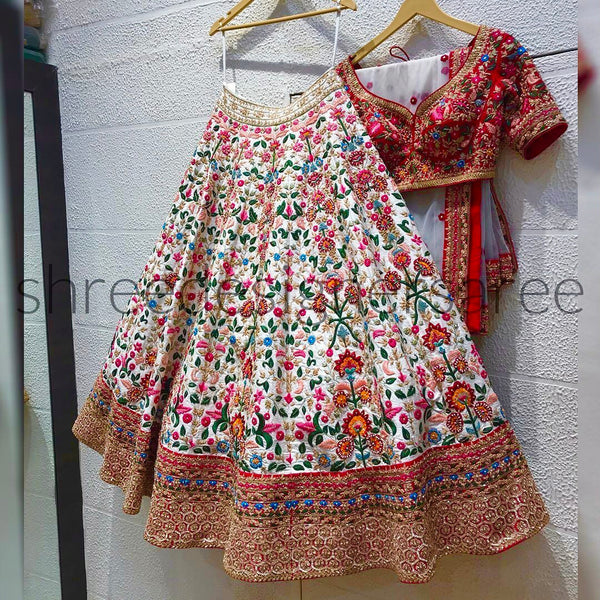 White Colour Premium Quality Embroidered Lehenga Choli